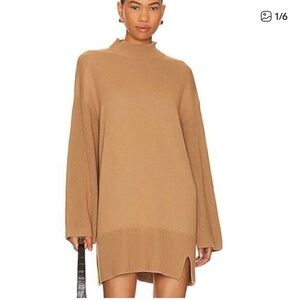 l*space Lacy Sweater Dress in Camel